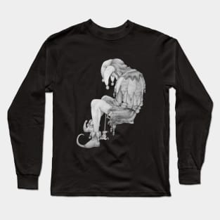 Sad Jester - Greyscale Long Sleeve T-Shirt